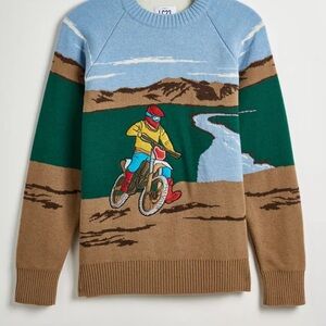 LC23 Motocross Wool Sweater Dirt Bike Mountain Graphic Rare NWT $294 Retail NWT
